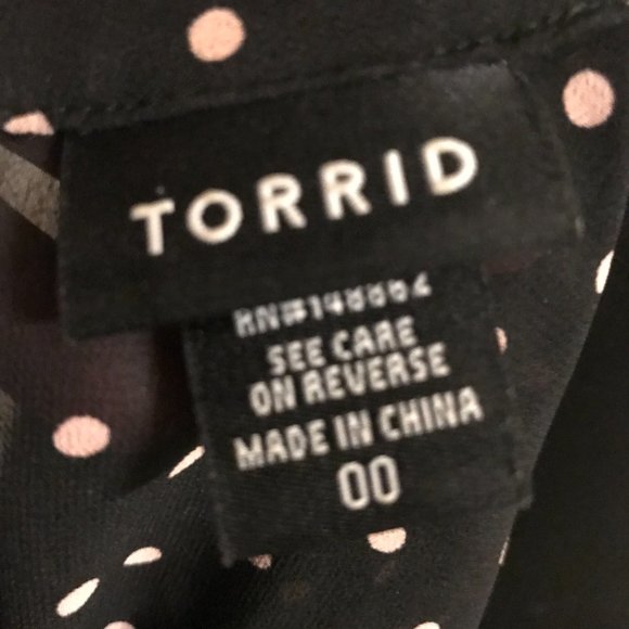Torrid Size 00 Black Blouse - Picture 3 of 5